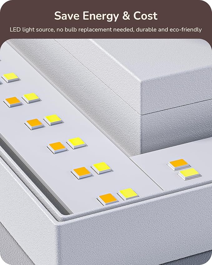 EDISHINE 4 Pack Small LED Outdoor Wall Lights Exterior/Interior, 3000K-5000K Dimmable Wall Sconce, Square Modern Exterior Lighting Fixtures, IP65 Waterproof Aluminum Outside Porch Light, White