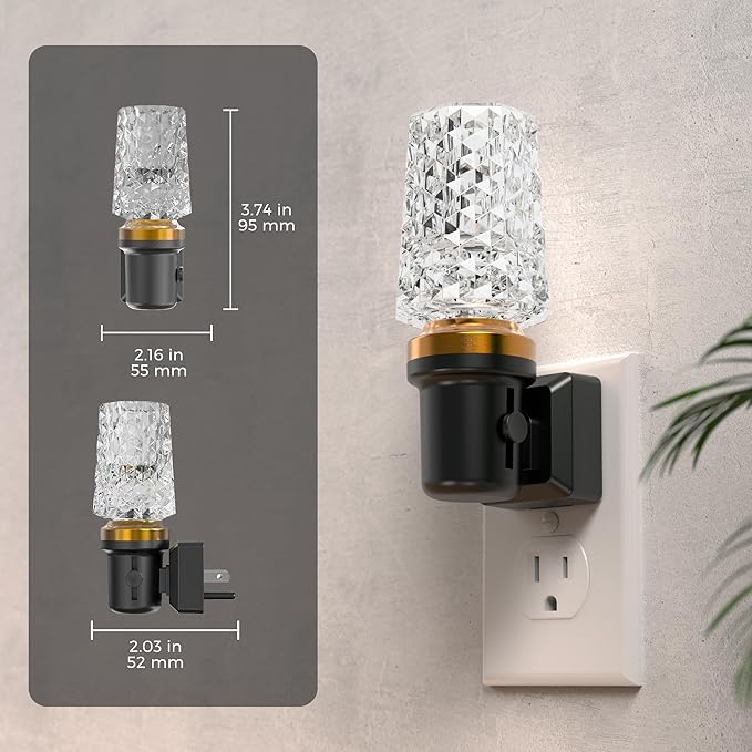 L LOHAS LED Night Light,Plug in Night Light with Light Sensor,0-100LM Brightness Adjustable,3000K Soft White,Acrylic Decorative Nightlight for Bathroom Bedroom Hallway
