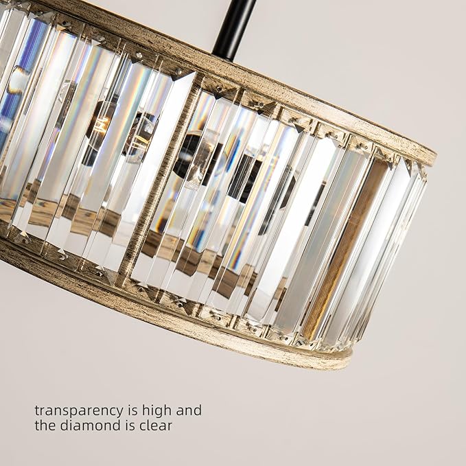 Veronie Crystal Ceiling Light Fixture,3 Light Crystal Semi Flush Mount Lighting Fixture,Round Small Hallway Ceiling Light for Entryway, Laundry Room, Kitchen, Bedroom, Foyer, Bathroom