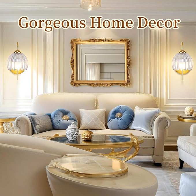 Wireless Wall Sconce with Flower lampshade, Battery Operated Wall Lights,Wall lamp with 15 Colors for Bedroom Living Room Home Decor (Clear-Tulip, 2 Light Battery Operated)