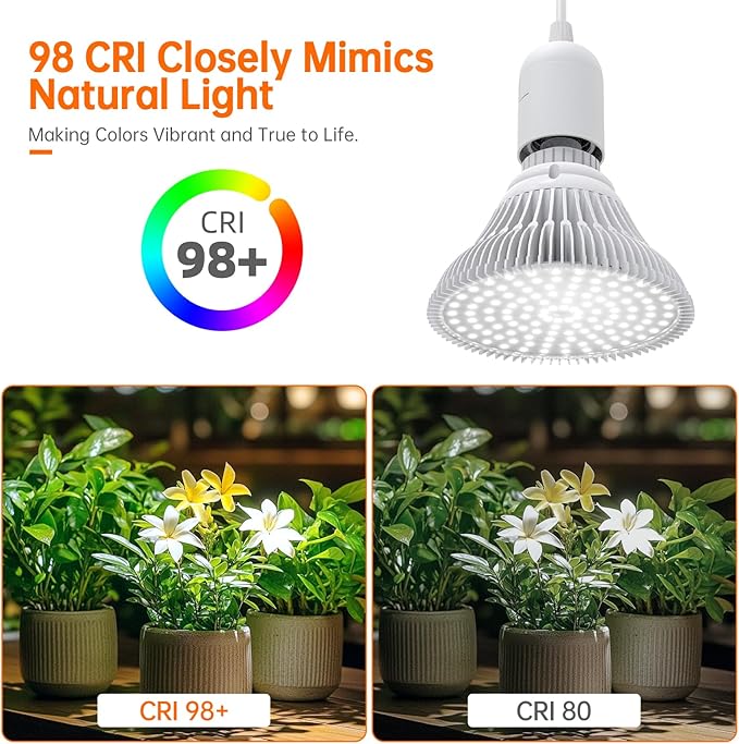 Bstrip Hanging Grow Lights for Indoor Plants, 25W LED Full Spectrum Plant Lights for Indoor Growing with Timer, 16.4FT Power Cord, 5000K, Pendant or Ceiling Perfect for Tall Plants, and Plant Shelf
