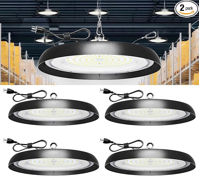 LED Garage Lights,100W Deformable Led Garage Lighting 10000LM E26 Daylight 6000K LED Garage Ceiling Lighting Super Bright Adjustable Garage Lights for Garage,Warehouse (300W-4Pack)
