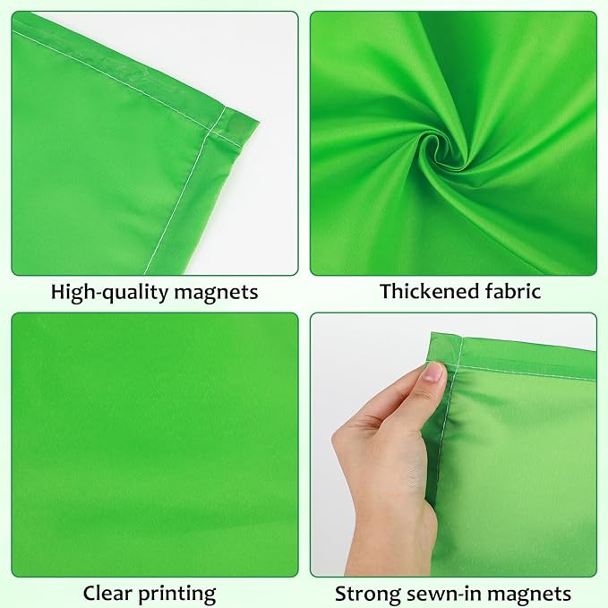 QOUBAI 8PCS Fluorescent Light Covers, 4x2 Feet Magnetic Light Cover Fluorescent Lights Shade Panel Positive Inspirational Ceiling Lights Filters for Office Classroom Home Drop Ceiling Green