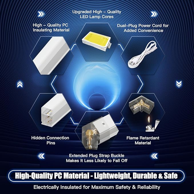 JTT Hexagon LED Garage Lights 736W 73600LM 6500K Super Bright Ceiling Shop Light for Basement Warehouse Gym Auto Beauty and Car Detailing