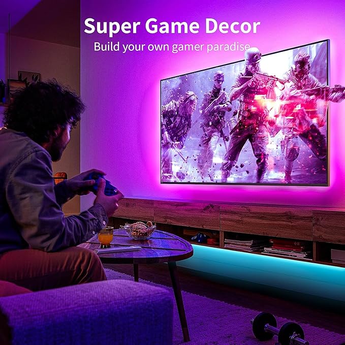 KSIPZE LED Lights for TV, 9.9ft TV led Backlight for 32-43 Inch TVs RGB TV Backlight Behind Music Sync Bluetooth APP & Button Control TV LED Strip Lights USB Powered for Bedroom/Gaming
