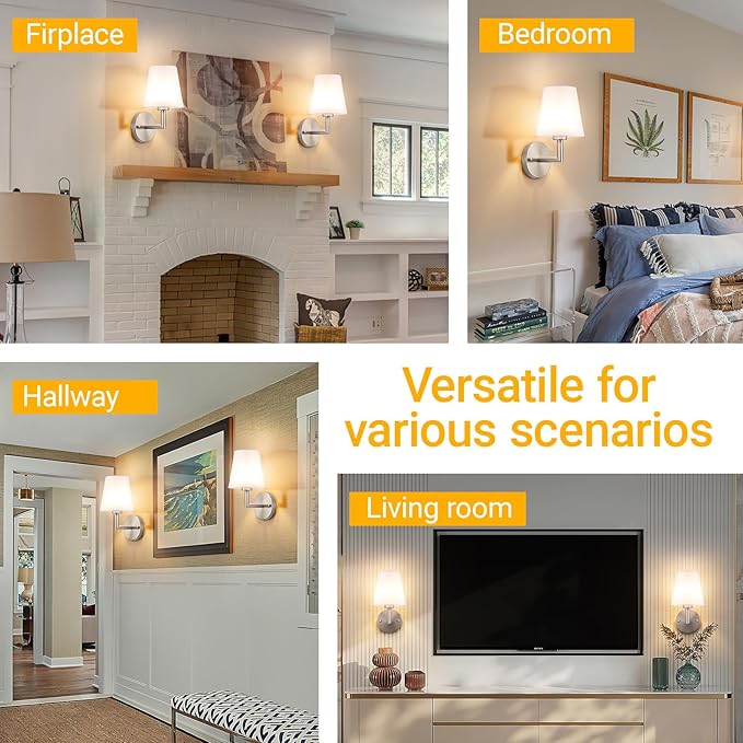 Nekhung Battery Operated Wall Sconces Set of 2, Wireless Wall Light with 10000mAh RGB Dimmable Magnetic Bulb, Rechargeable Wall Sconce with Remote Control for Bedroom Living Room