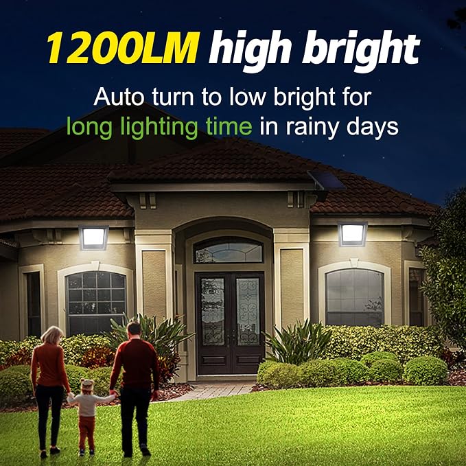Lightonight Solar Lights Outdoor 1 Pack with Stake, 6500K Cool White | Waterproof Flood Light outdoor, Dusk to Dawn Security Lighting for Porch Patio Yard Garage