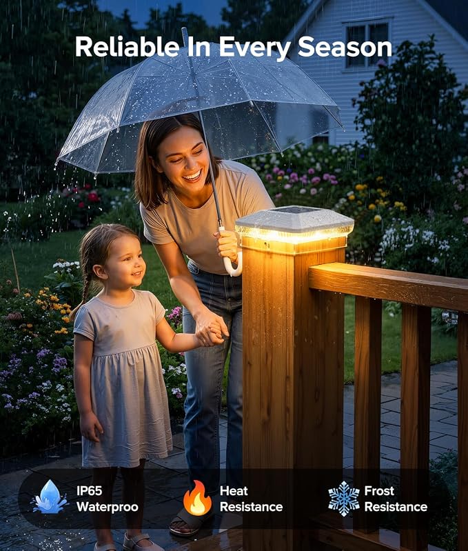 12 Pack Solar Post Cap Lights with 3 Modes, 40 LEDs 4x4 Fence Post Solar Lights Outdoor Waterproof, 30 Lumens Fence Deck Post Lights Solar Powered for 4x4 3.5x3.5 Vinyl Wooden Posts