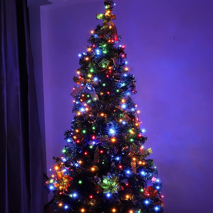 PMS 100-1000 LED Christmas Lights, Low Voltage Fairy String Lights with 8 Modes, Ideal for Xmax Tree, Garden, Home, Party, Halloween Festival Deco (Mixed-Color, 200 LEDs)