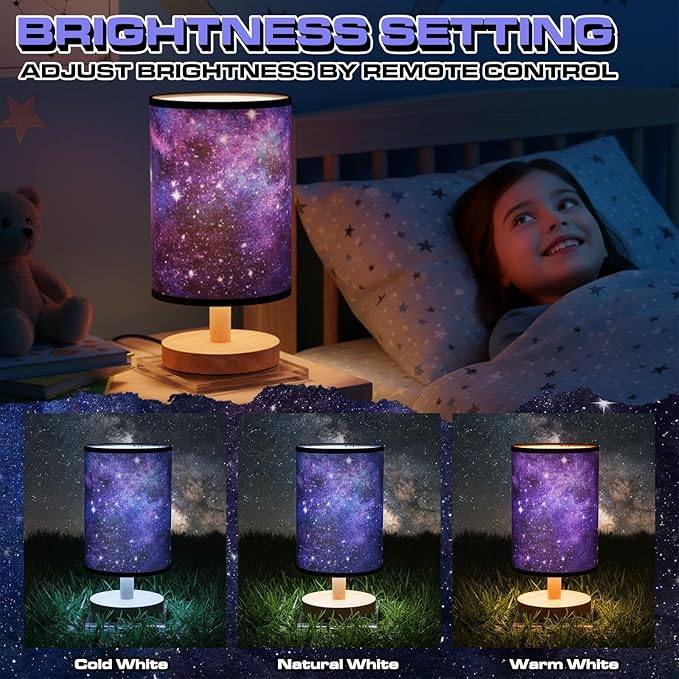 Glooglitter Space Galaxy Table Lamp Planets Gifts 3 Colors Dimmable Lights 9.72 x 5.12 Inch Planets Night Light Bedside Lamps Decoration for Bedroom Desk Birthday Gifts Home Decor