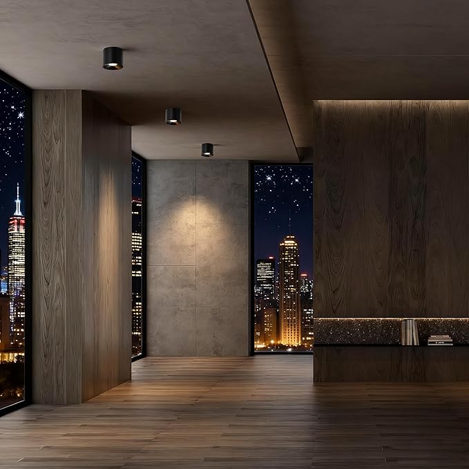 Ceiling Light Fixture, Flush Mount Dimmable Ceiling Lights, Modern LED Cylinder Ceiling Light Spot Lights Indoor for Living Room Hallway Entryway Kitchen, 3000K, Black, 3 Pack