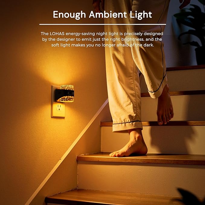 L LOHAS LED Motion Sensor Night Light, Bubble Night Lights Plug into Wall,5CCT Color Temperature Change Night-Light,Dimmable Nightlights with Dusk to Dawn Sensor for Rooms Bathroom Hallway
