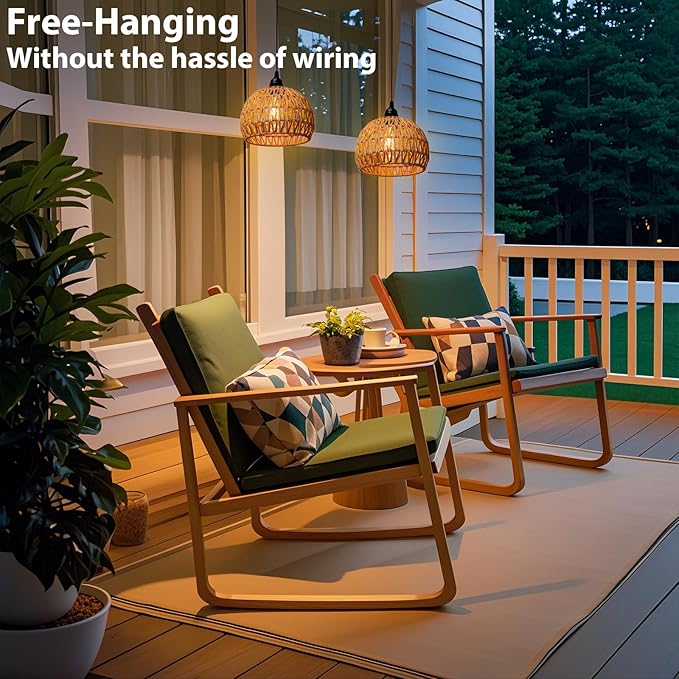 Battery Operated Hanging Outdoor Chandelier, Battery Power Pendant Light, Gazebo Lights Outdoor Waterproof, for Gazebo, Pergola, Porch, Patio, Indoor Outdoor Decor Lighting (2)