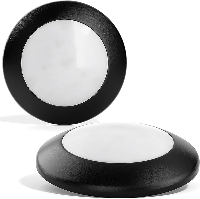 LUNABODE 7.5" Dimmable Flush Mount Ceiling Light - Pack of 6 | 16.5W, 4000K, Bronze Trim | Stylish LED Fixture for Hallway/Kitchen/Bathroom Disc Light (Natural White)