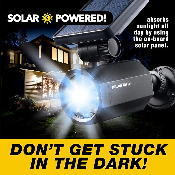 Bell+Howell Bionic Spotlight Motion Solar Spot Lights Outdoor Waterproof, Solar Landscape Lights, Outdoor Solar Yard Lights Weather Resistant, Super Bright LED Lights, for Garden, Lawn As Seen On TV