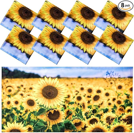 Patelai 8 Pack Fluorescent Light Covers for Classroom Ceiling 4 x 2 Feet Magnetic Light Covers Filter for Office School Drop Ceiling Supplies(Sunflower)