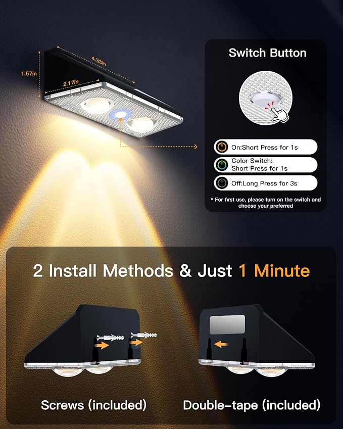 KEILAIMO Solar Fence Lights Outdoor, IP65 Waterproof Fence Lights Solar Powered with Ultra-Bright LED Lens, 9 Color Modes, 12+ Hours Steady Glow for Deck/Backyard/Patio/Pool/Wall - 16 Pack, Coal Black