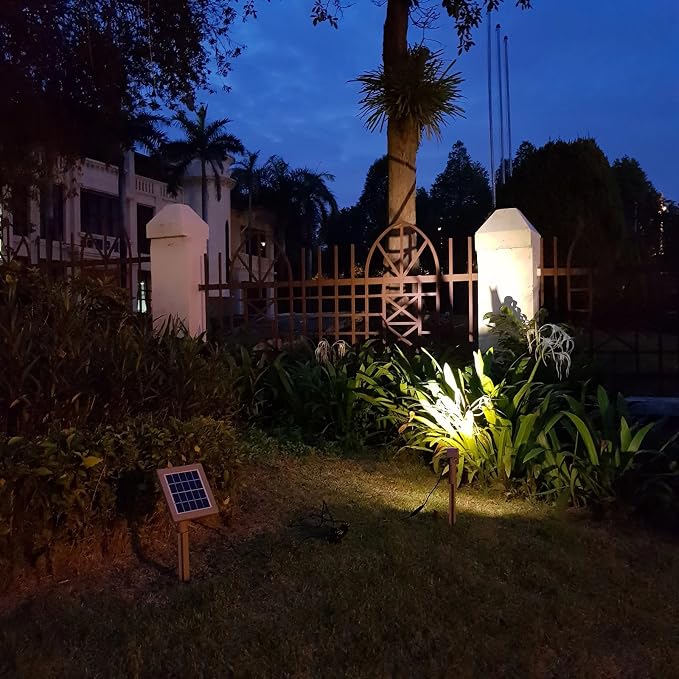 HEX 50X Single Solar Spotlight Warm White LED Waterproof Dimmable Dusk to Dawn for Outdoor Garden Yard Landscape Pathway Downlight Uplight