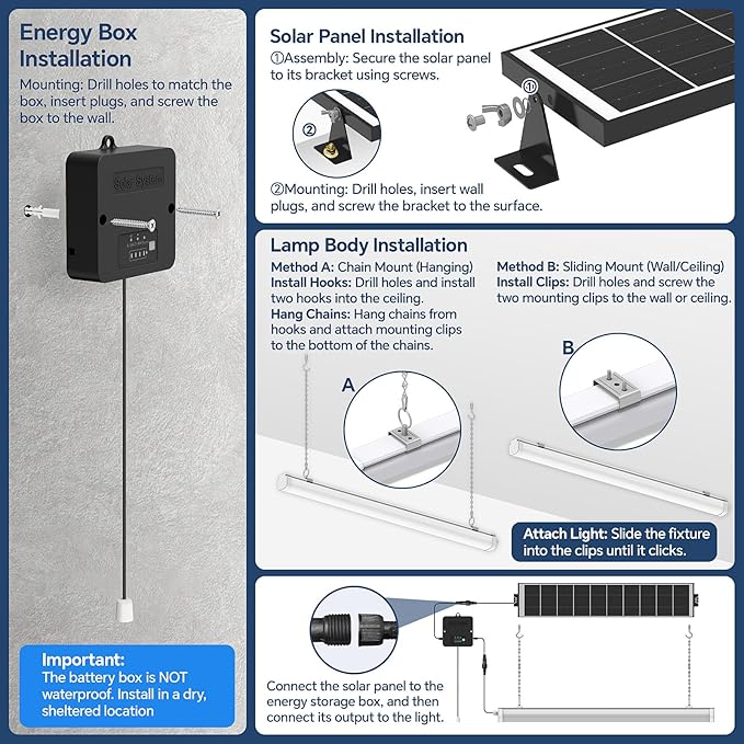 Solar Shop Light, 30 Inch Solar Shed Light – 1500LM LED Ceiling Light for Indoor Use, Dusk-to-Dawn Sensor & Remote, IP65 Waterproof Solar Shop Lights for Barn, 3 Modes, 6000mAh Battery 2Pack