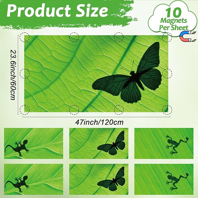 6 Pcs Fluorescent Light Covers with 60 Magnets Decorative for Classroom Ceiling Lights 4 x 2 Feet Magnetic Light Cover Filter Easy Install for Office Hospital Home Ceiling Supplies (Green Leaf Frog)