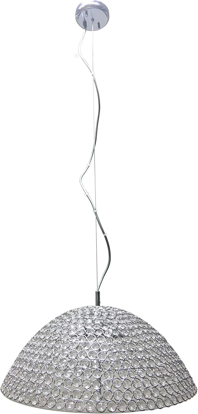 Decor Therapy CH1936 Lyla Dome Pendant Light, Chrome and Clear