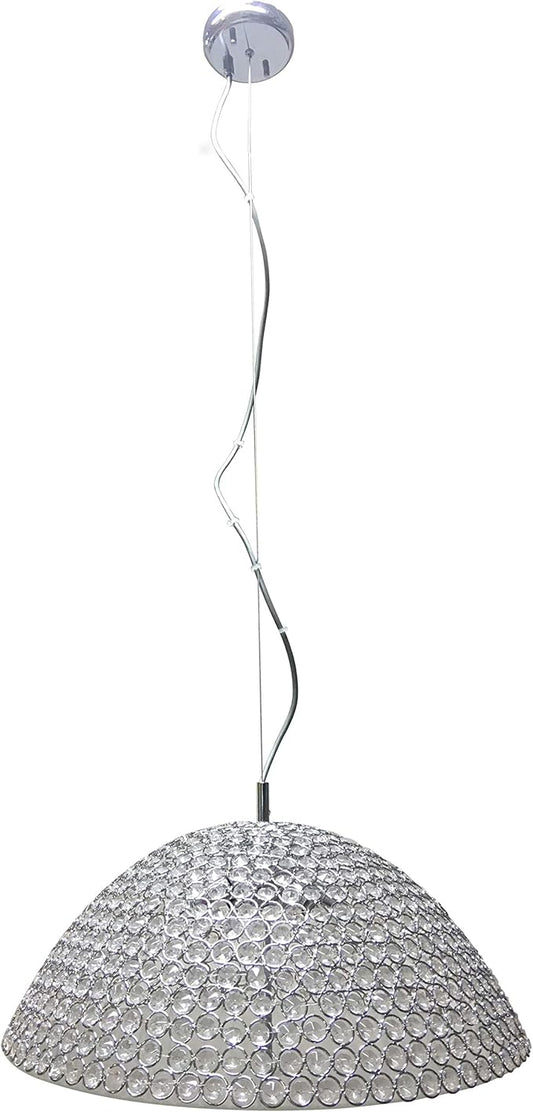Decor Therapy CH1936 Lyla Dome Pendant Light, Chrome and Clear