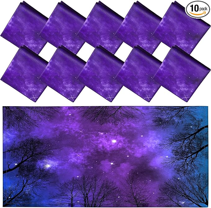 Funtery 10 Pack Fluorescent Light Covers 2 x 4 ft Magnetic Cover Ceiling Classroom Light Filters Cubicle Shield for Classroom Office Home Drop Ceiling Decorations(Galaxy)