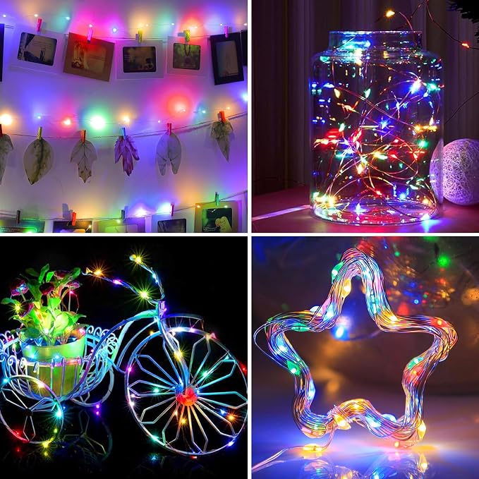 1 Pack USB Plug in Fairy String Lights,16ft 50 LED Copper with Remote and Timer, 8 Modes Waterproof Twinkle String Lights for Bedroom Indoor Party Wedding Christmas Decoration