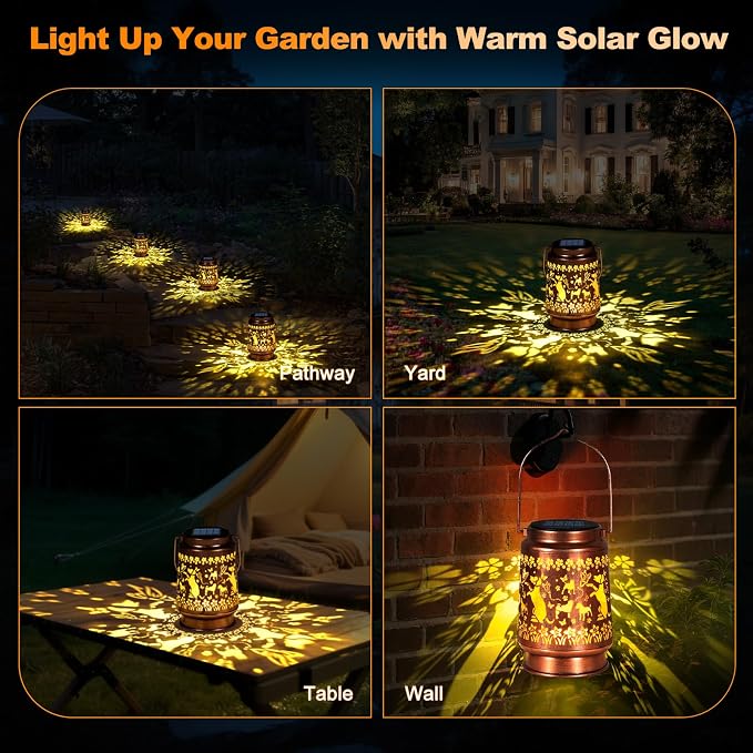 Mothers Day Gifts, Solar Lanterns Outdoor Waterproof, Dog Garden Decor for Yard Porch Lawn Patio Pathway, Hanging Solar Lights Birthday Gifts for Women Mom Grandma Sister Friend