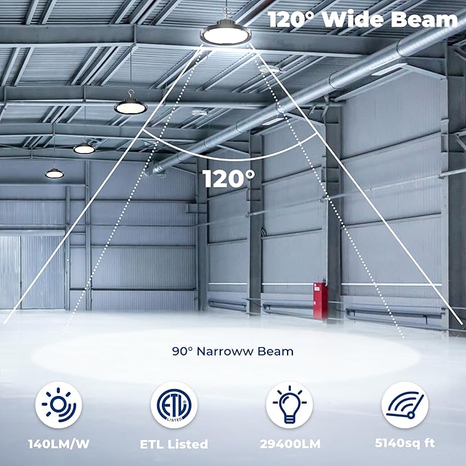 CINOTON Smart UFO LED High Bay Light 210W 29400lm, 2700K-6500K 1-100% Brightness Stepless Dimm Aluminum Shop Lights, ETL Listed Lighting for Garage Workshop, APP/Alexa/Remote Control, 120-277V, 1 Pack