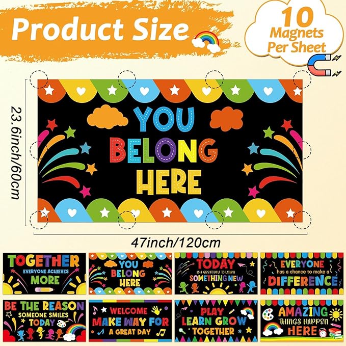8 Pcs Fluorescent Light Covers with 80 Magnets Decorative for Classroom Ceiling Lights 4 x 2 Feet Magnetic Light Cover Filter Easy Install for Office Hospitals Drop Home Ceiling Supplies (Colorful)