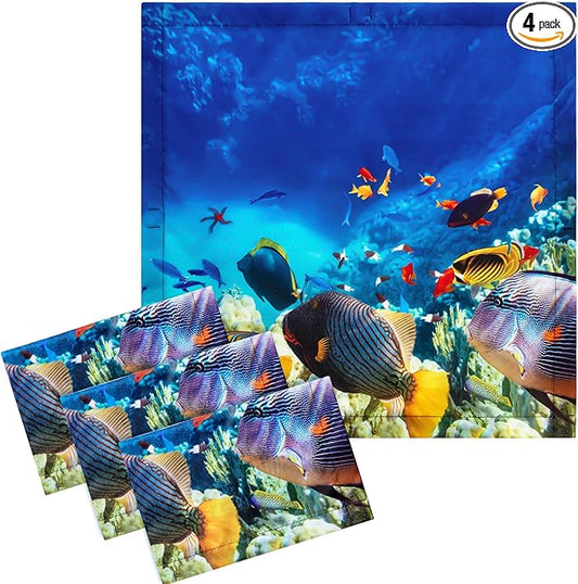 VIHOSE 4 Pcs 2 x 2 Feet Fluorescent Light Covers for Ceiling Lights Classroom Magnetic Light Filters for Reducing Harsh Glare Flicker for Office Classroom Home Drop Ceiling(Sea)