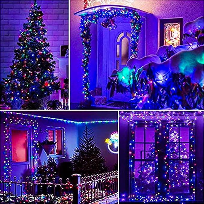 Yiaht 12 Pack Fairy Lights Battery Operated String Lights 7 Feet 20 Led Waterproof Christmas Lights Silver Wire Firefly Starry Moon for Bedroom DIY Party Wedding Patio Christmas Multicolor