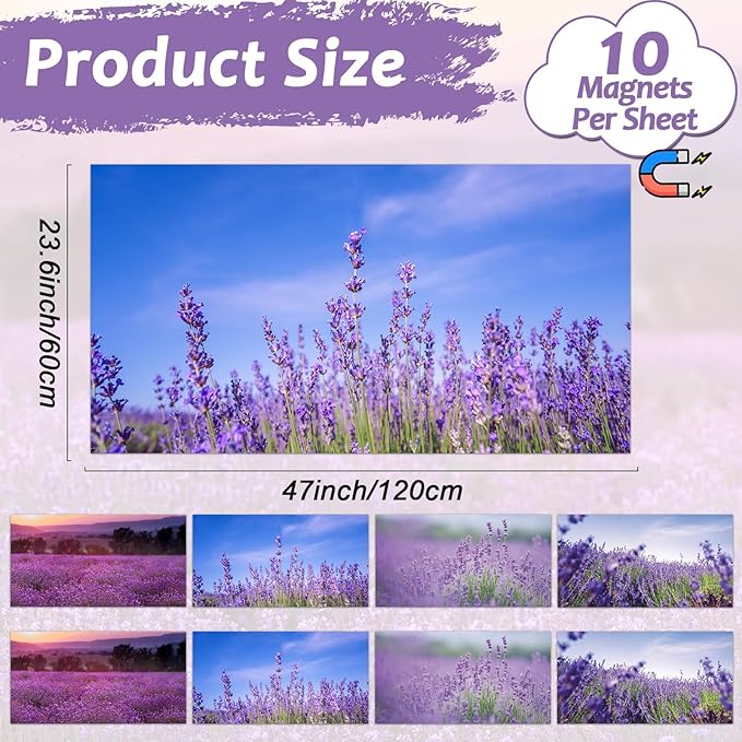 8 Pcs Fluorescent Light Covers with 80 Magnets Decorative for Classroom Ceiling Light 4 x 2 Feet Magnetic Light Covers Filter Easy Install for Office Hospitals & Home Drop Ceiling Supplies （Lavender）