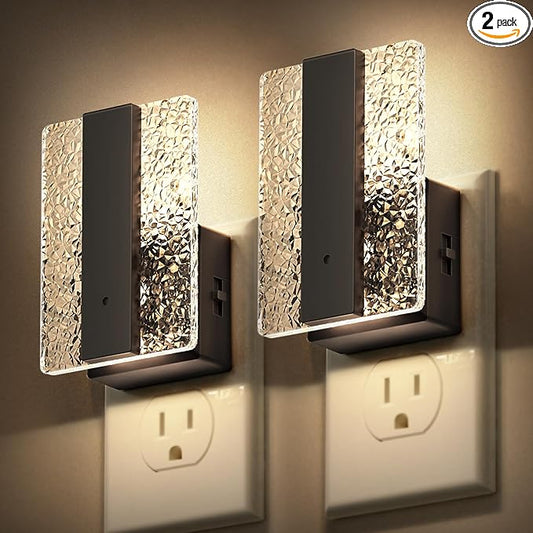 DORESshop LED Night Lights Plug Into Wall [2 Packs], Decorative Night Light with Dusk-to-Dawn Sensor, Dimmable Nightlights, Adjustable Brightness Night-Lights for Bathroom, Hallway, Bedroom,Stairway