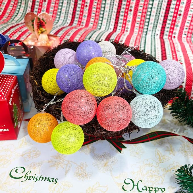 Gardeningwill 3M/10Ft 30 Mixed Color Ball LED Xmas Wedding Battery Operated String Fairy Light