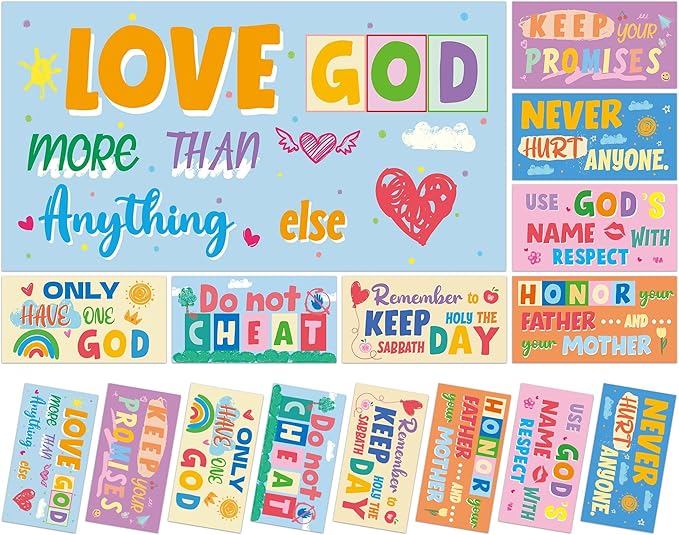 8 Pcs Fluorescent Light Covers with 80 Magnets Decorative for Classroom Ceiling Lights 4 x 2 Feet Magnetic Light Cover Filter Easy Install for Office Hospitals Drop Home Ceiling Supplies (Bible)