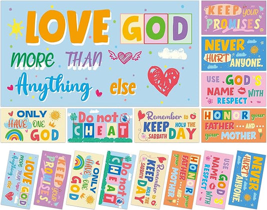8 Pcs Fluorescent Light Covers with 80 Magnets Decorative for Classroom Ceiling Lights 4 x 2 Feet Magnetic Light Cover Filter Easy Install for Office Hospitals Drop Home Ceiling Supplies (Bible)