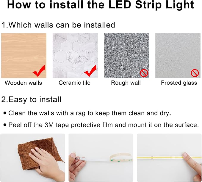 AXMOTUT COB LED Strip Lights with Remote, 24V 9.84ft Warm White Dimmable LED Light Strips, High Bright 3000K LED Lights with Power Supply for Room, Kitchen, DIY Home Decoration