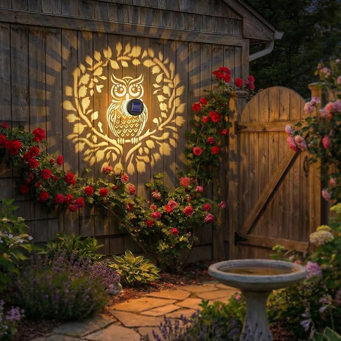 Gardsee Solar Fence Lights Outdoor 2 Pack Deck Step Wall Lights Butterfly Metal Waterproof LED Warm Yellow Light for Garden Post Patio Backyard Yard Decor (Black 7)