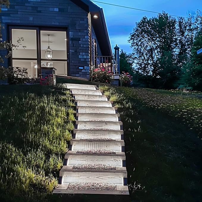 JOFIOS Solar Step Lights for Outside, 24-Pack Waterproof IP67 Deck Lights for Staircase, Patio, Front Step (Cool White)