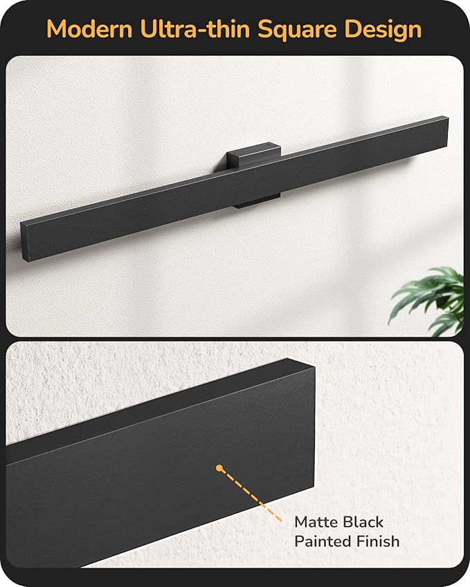 EDISHINE 2 Pack Modern Outdoor Wall Lights Dimmable, 39.3" Linear Led Exterior Wall Light, 3CCT, Iron & PC, IP65 Waterproof, Long Exterior Lighting Fixtures for Front Door, Stair, Black