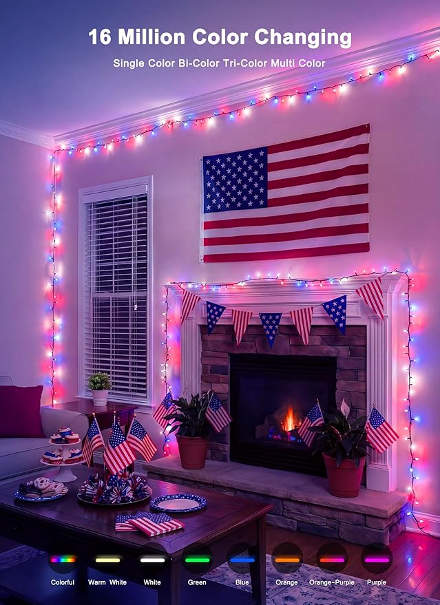 Minetom 82ft 250LED Color Changing Christmas Halloween Tree Lights, LED RGB String Twinkle Lights, 16 Milion Adjustable Colors Smart Fairy Lights with Remote & App & Timer for Xmas Tree Holiday Party