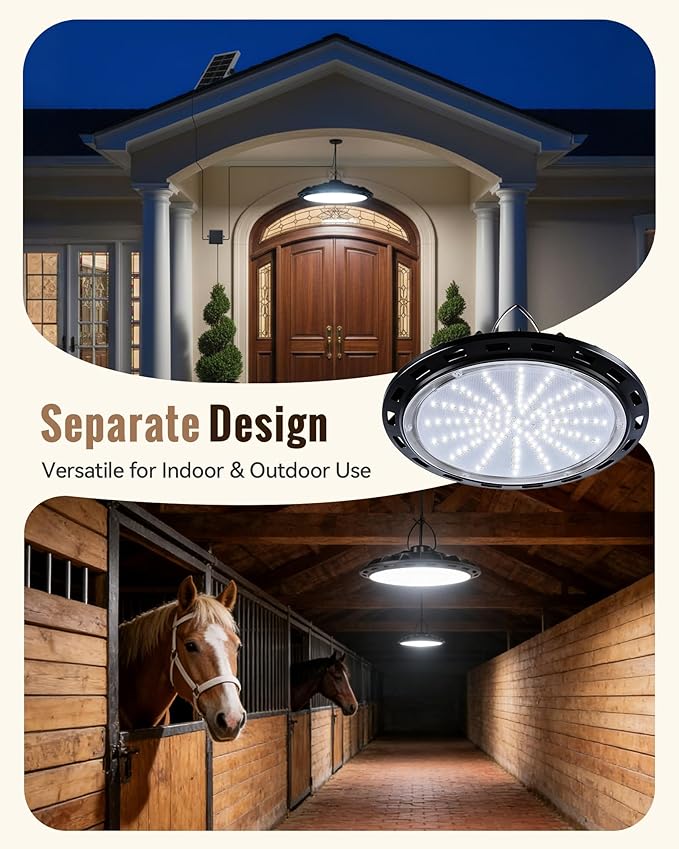 Solar Shed Light Indoor Outdoor, 2000LM Solar Pendant Light Daytime Available Pull Cord with 2 Brightness Modes, IP65 Waterproof Ceiling Lamp for Barn, Garage, Shop, Gazebo