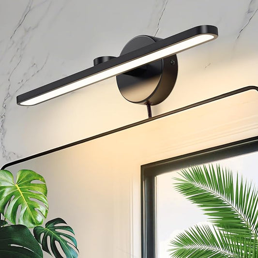 15.75" Plug in Bathroom Light Fixtures Modern Black Vanity Lights Over Mirror, 3000k Warm Light Non-Dimmable 12w Picture Light Led Wall Lights for Bedroom,Art,Poster,Gallery,Paintings