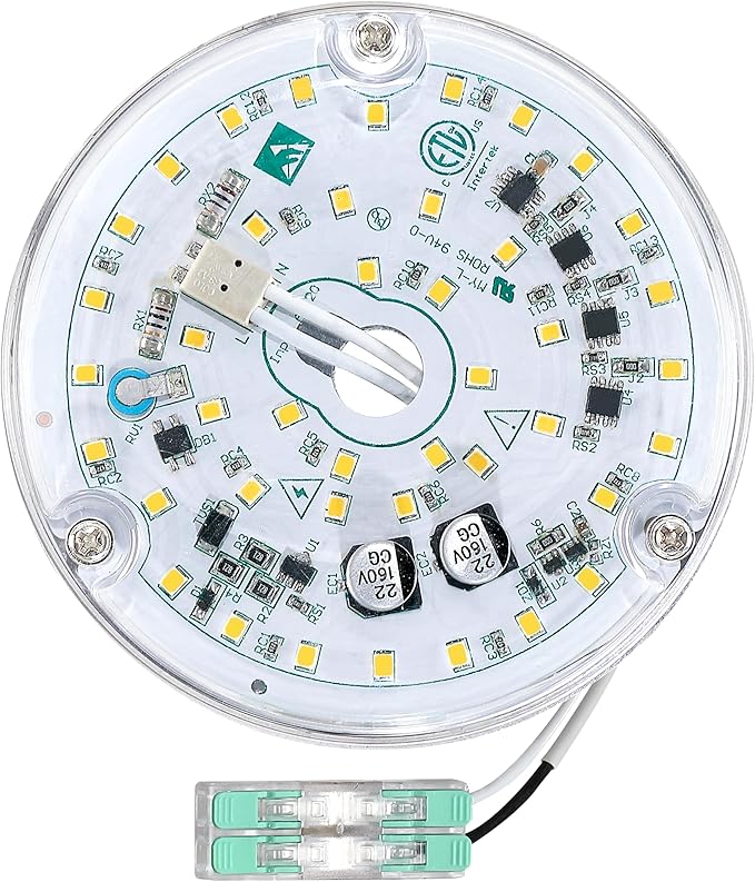 4 Inch Ceiling Fan LED Light Replacement, 18W 6000K 2200LM LED Ceiling Fan Light Kit, Round Ceiling Fan Light Kit Replacement, 120V, CRI90, Dimmable (Natural Daylight)
