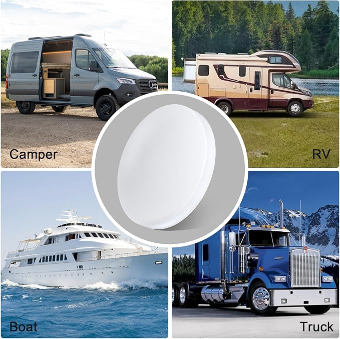 acegoo 12V LED Ceiling Dome Light, RV Interior Puck Light, 12 Volt Overhead Panel Light for Motorhome Travel Trailer Camper Van Boat, CRI 90+ Surface Mount DC 12V 6-Pack (4000K Neutral White)