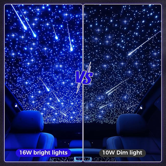 Headliner Star Light Kit, 600pcs Starlight Headliner Kit, 0.03in 9.8ft Fiber Optic Ceiling Lights, APP/RGBW Remote Control, for Home Theater, Car, Bedroom
