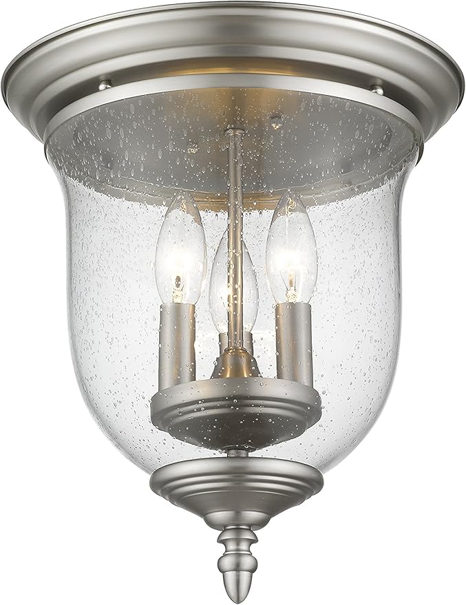 Livex Lighting 5024-91 Legacy 3-Light Ceiling Mount, Brushed Nickel