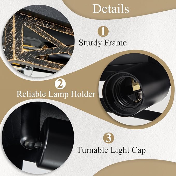 Black Flush Mount Ceiling Light Fixture,2-Light Square Rustic Vintage Metal Black Hallway Light Fixtures Ceiling for Farmhouse,Kitchen,Hall,Bedroom (2 Pack)